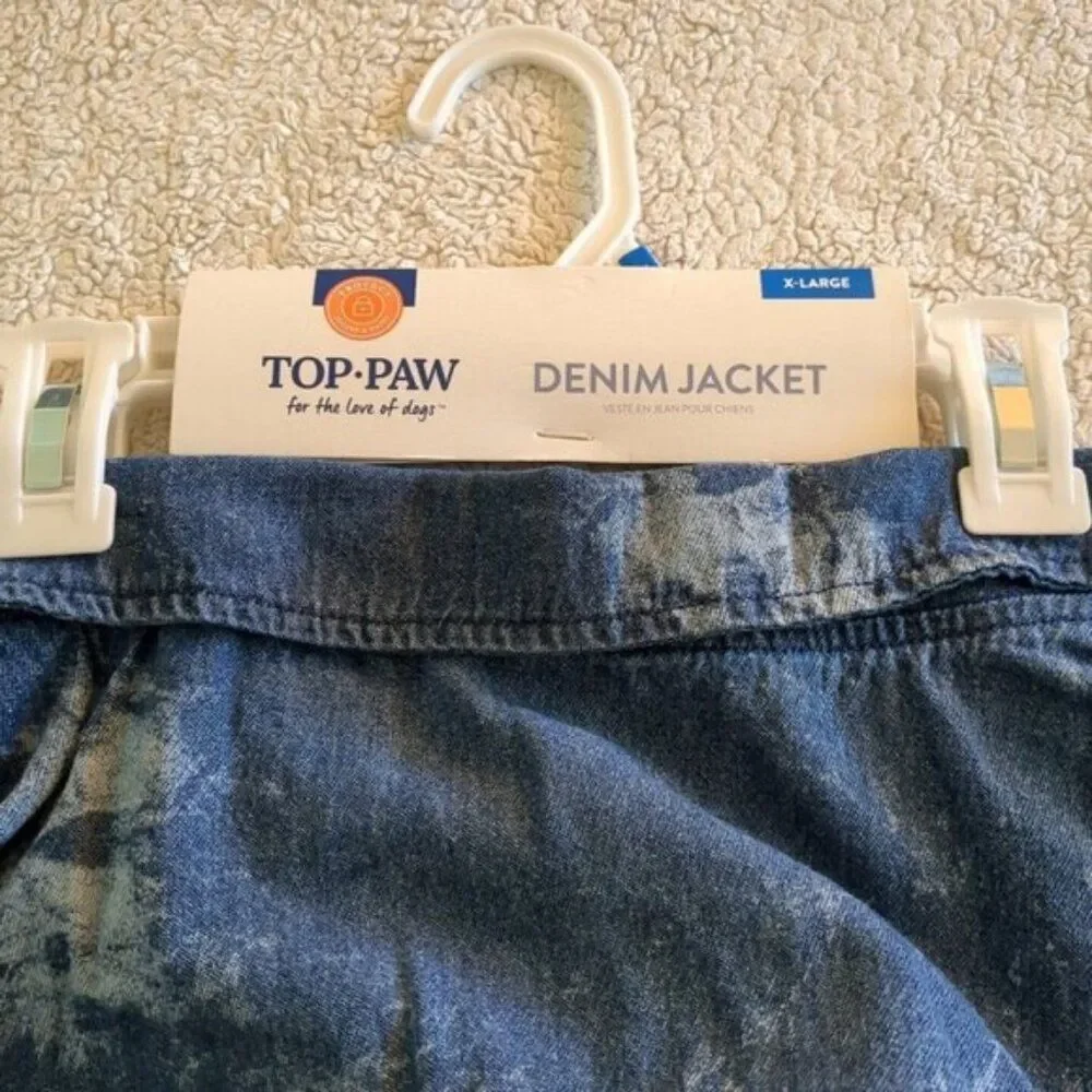 Top Paw Blue Tie Dye Denim Jacket Extra Large NWT XL